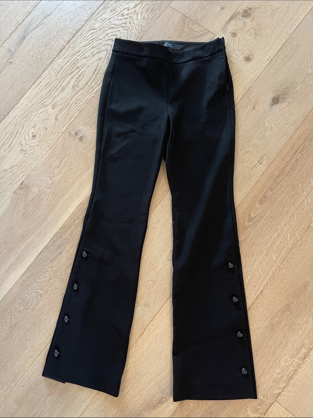 White House Black Market The Skinny Boot Flared Pants with Button Trim Size 4
